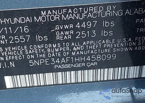 2017 Hyundai Sonata Limited from USA, damaged, VIN 5NPE34AF1HH458099